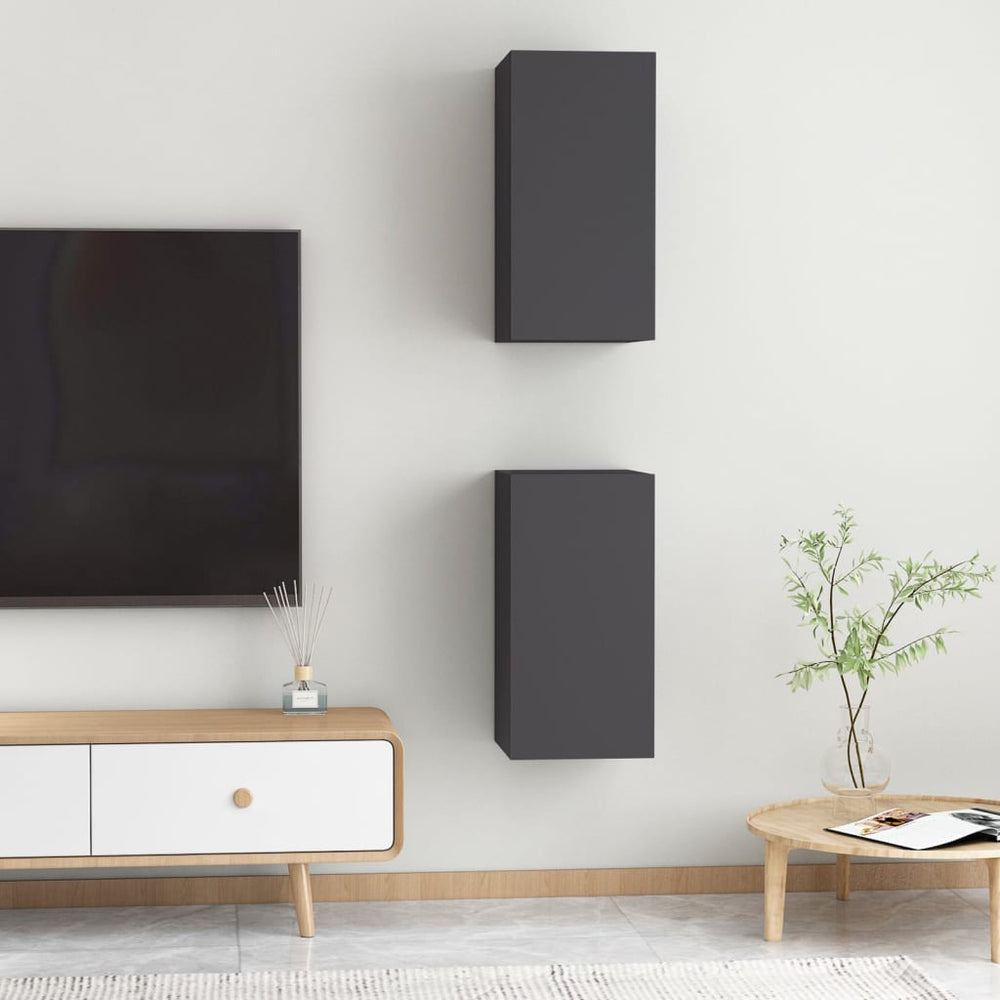 Tv-meubelen 2 st 30,5x30x60 cm spaanplaat grijs MeubelReus