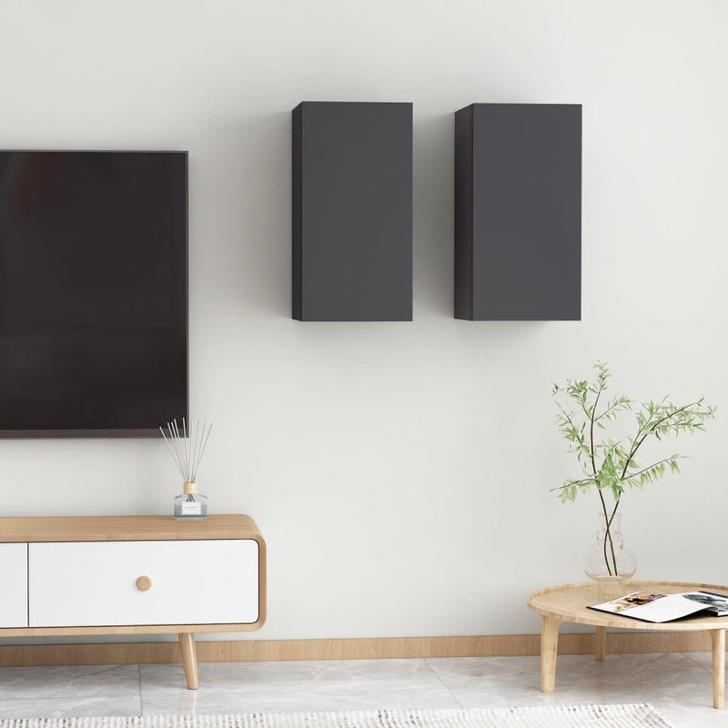 Tv-meubelen 2 st 30,5x30x60 cm spaanplaat grijs MeubelReus
