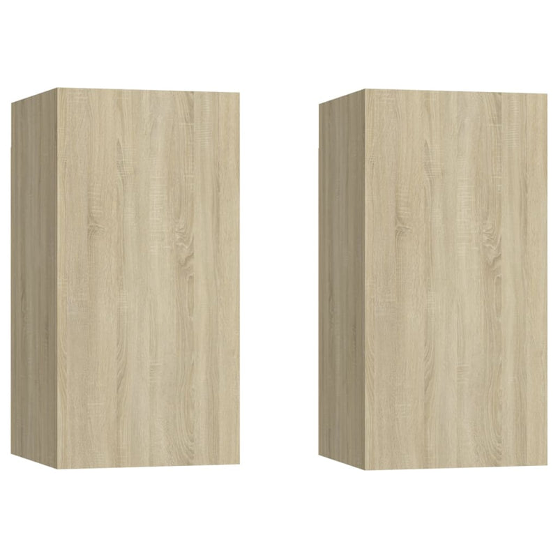 Tv-meubelen 2 st 30,5x30x60 cm spaanplaat sonoma eikenkleurig MeubelReus