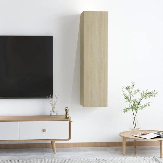 Tv-meubelen 2 st 30,5x30x60 cm spaanplaat sonoma eikenkleurig MeubelReus