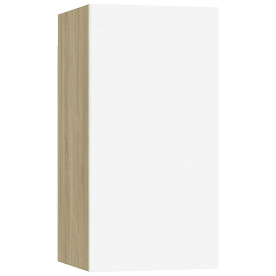 Tv-meubel 30,5x30x60 cm spaanplaat wit en sonoma eikenkleurig MeubelReus