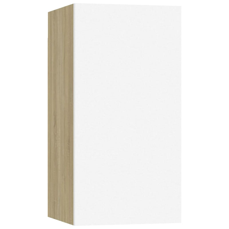 Tv-meubel 30,5x30x60 cm spaanplaat wit en sonoma eikenkleurig MeubelReus