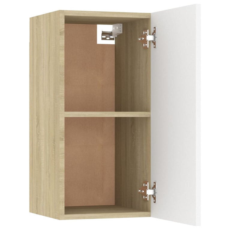 Tv-meubelen 2 st 30,5x30x60 cm bewerkt hout wit en sonoma eiken