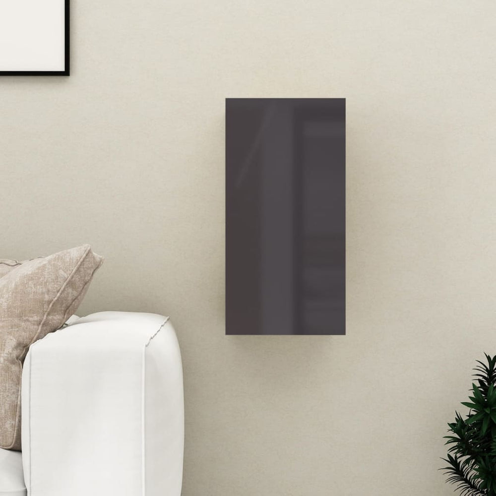 Tv-meubel 30,5x30x60 cm spaanplaat hoogglans grijs MeubelReus