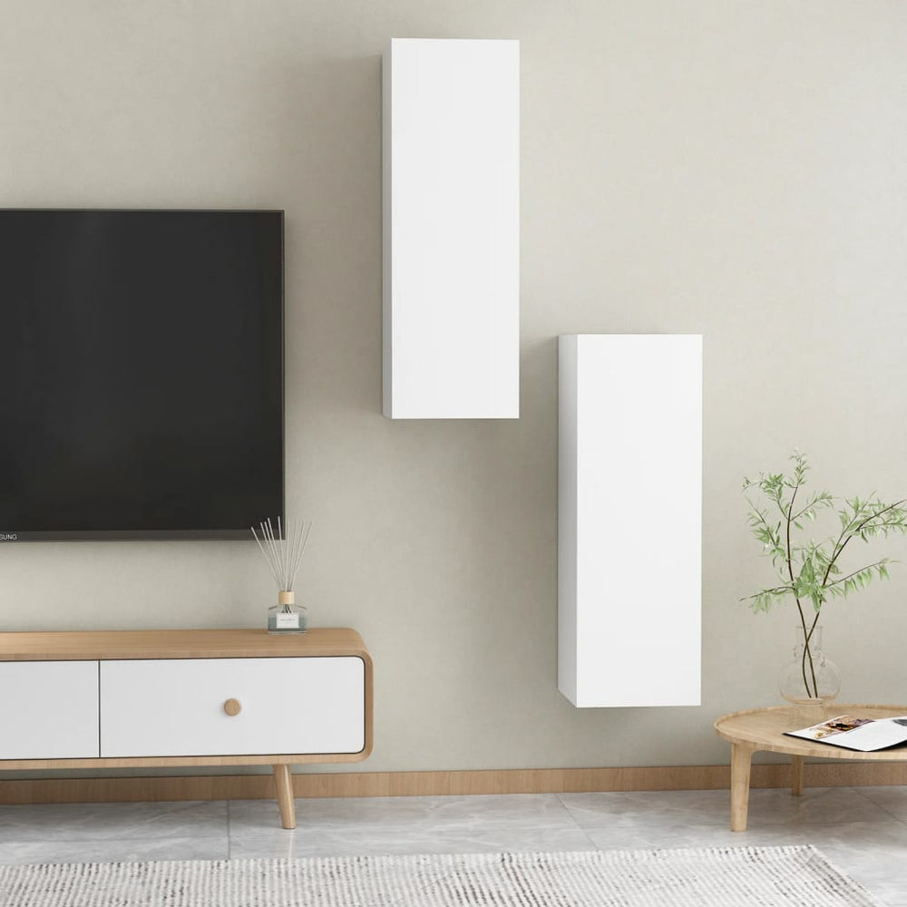 Tv-meubelen 2 st 30,5x30x90 cm spaanplaat wit MeubelReus