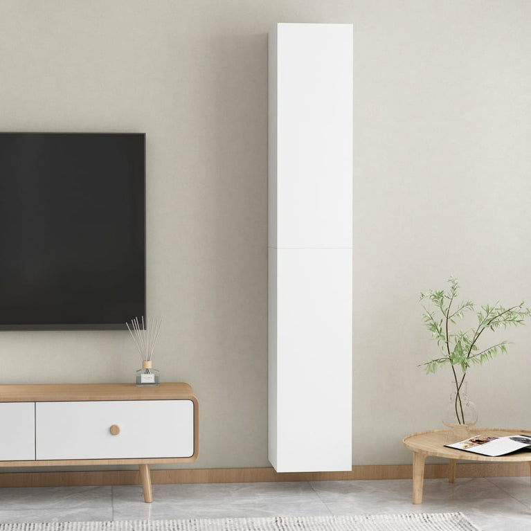 Tv-meubelen 2 st 30,5x30x90 cm spaanplaat wit MeubelReus