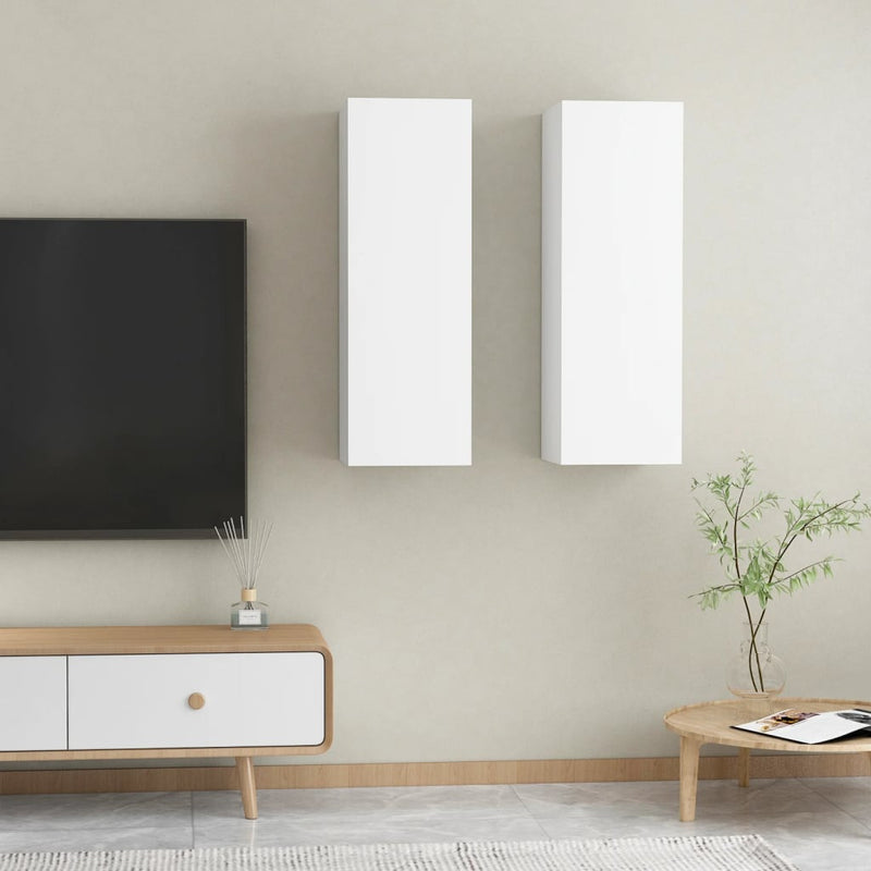 Tv-meubelen 2 st 30,5x30x90 cm spaanplaat wit MeubelReus