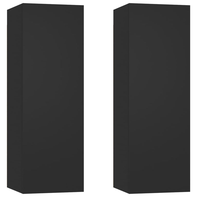 Tv-meubelen 2 st 30,5x30x90 cm spaanplaat zwart MeubelReus