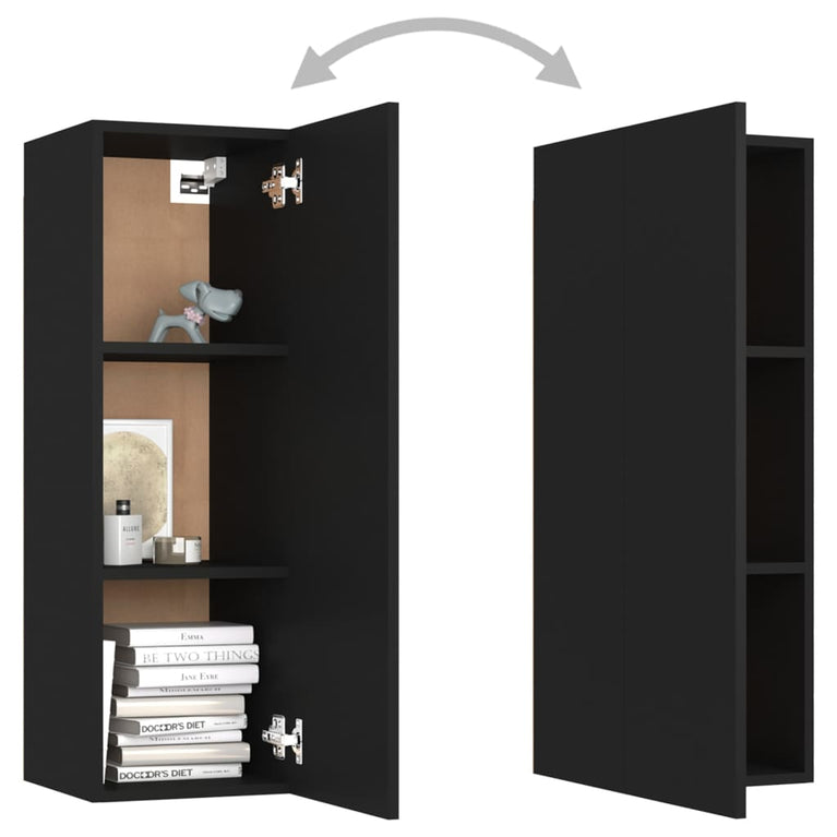 Tv-meubelen 2 st 30,5x30x90 cm spaanplaat zwart MeubelReus