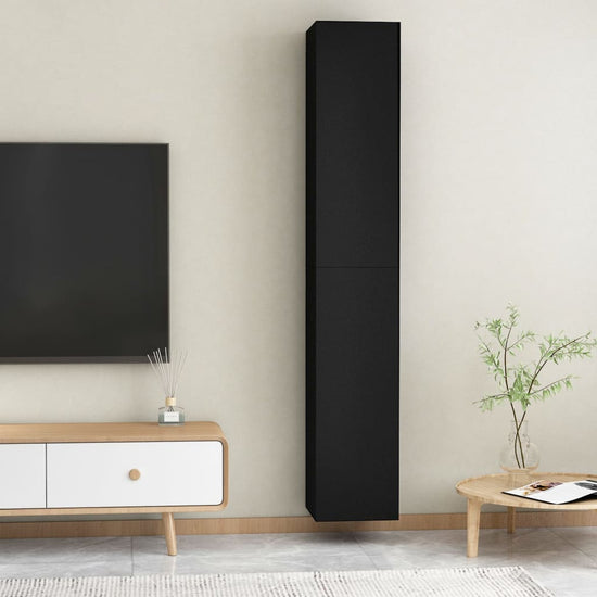 Tv-meubelen 2 st 30,5x30x90 cm spaanplaat zwart MeubelReus