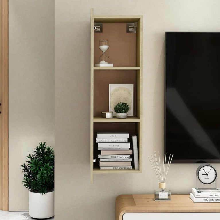 Tv-meubel 30,5x30x90 cm spaanplaat sonoma eikenkleurig