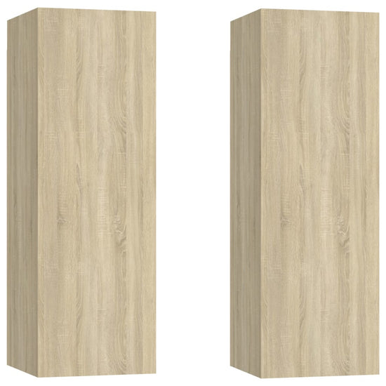 Tv-meubelen 2 st 30,5x30x90 cm spaanplaat sonoma eikenkleurig MeubelReus