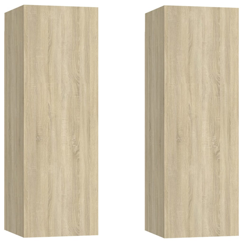 Tv-meubelen 2 st 30,5x30x90 cm spaanplaat sonoma eikenkleurig MeubelReus