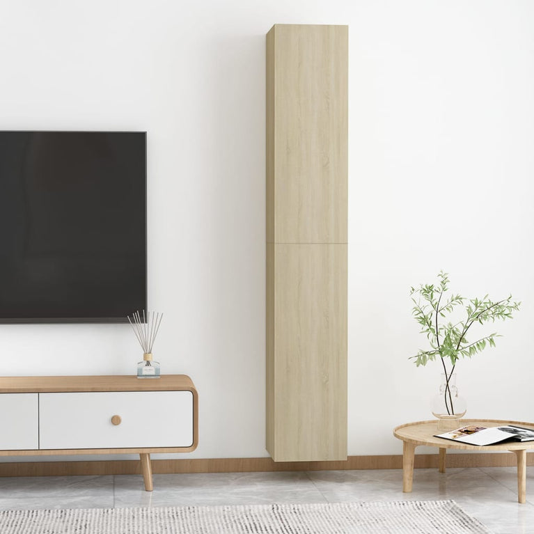 Tv-meubelen 2 st 30,5x30x90 cm spaanplaat sonoma eikenkleurig MeubelReus