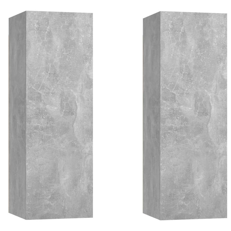 Tv-meubelen 2 st 30,5x30x90 cm spaanplaat betongrijs