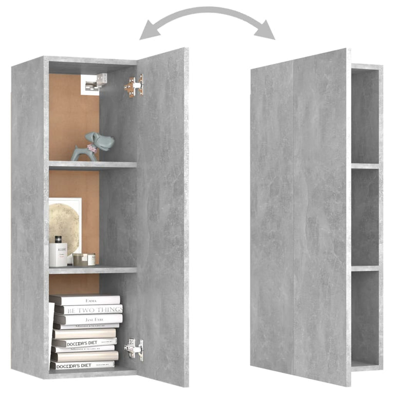 Tv-meubelen 2 st 30,5x30x90 cm spaanplaat betongrijs