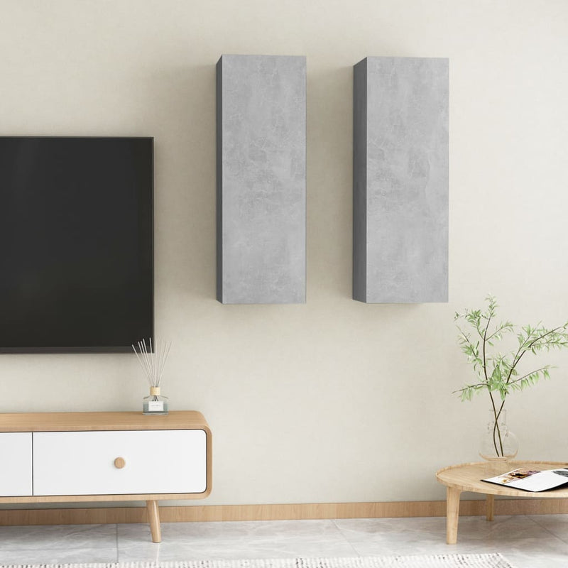 Tv-meubelen 2 st 30,5x30x90 cm spaanplaat betongrijs