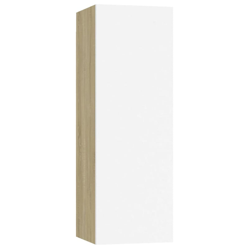 Tv-meubel 30,5x30x90 cm spaanplaat wit en sonoma eikenkleurig