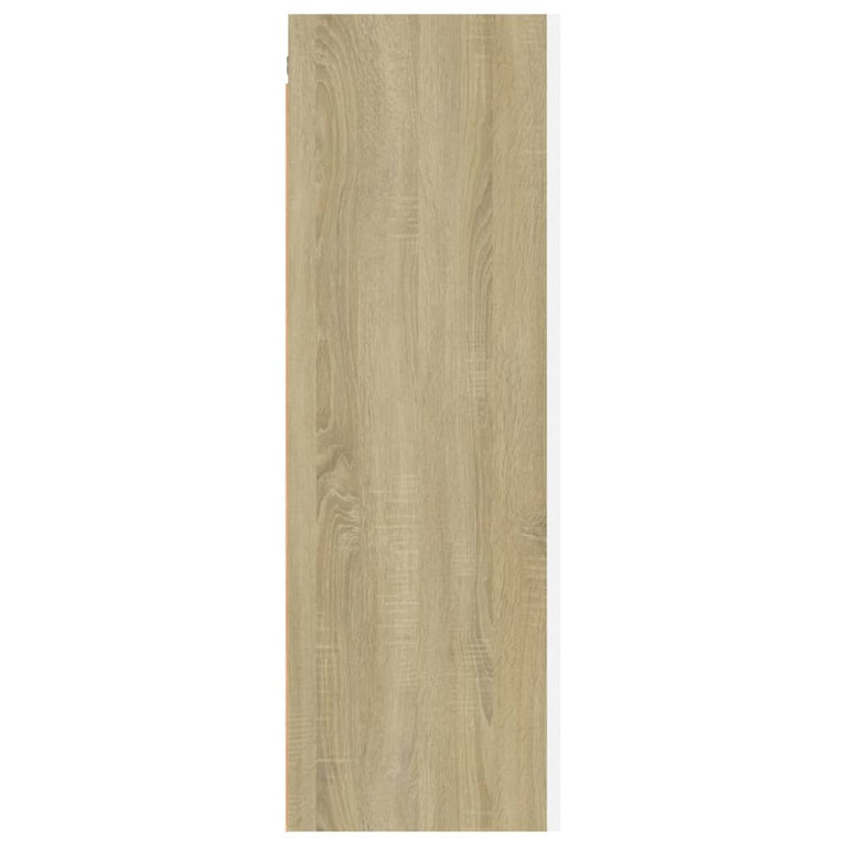 Tv-meubelen 2 st 30,5x30x90 cm spaanplaat wit sonoma eikenkleur
