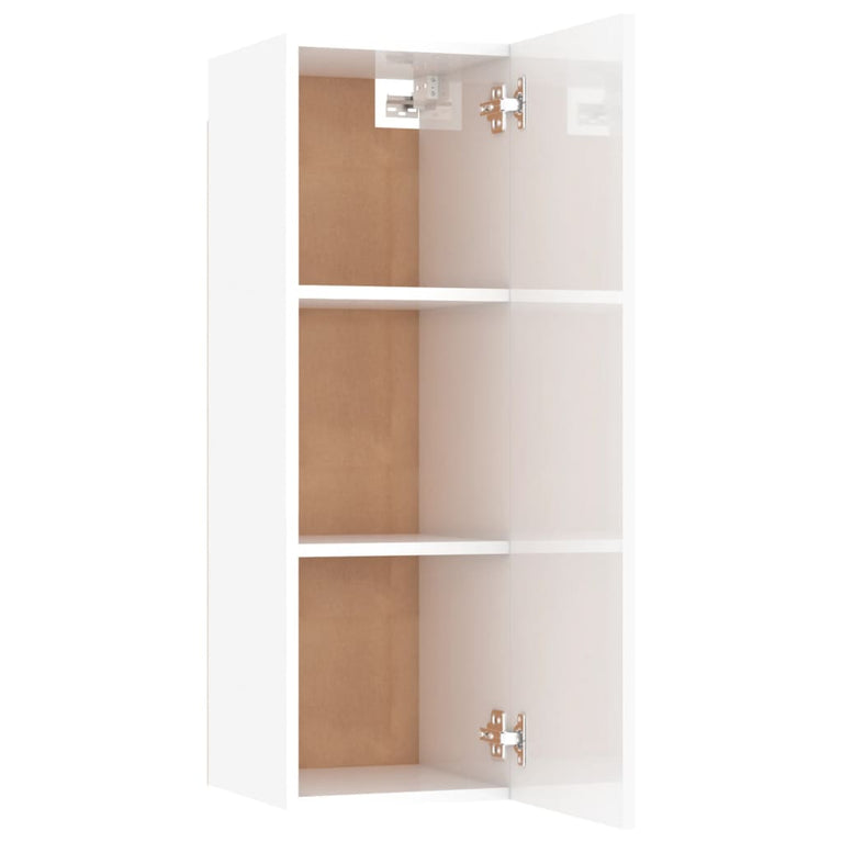 Tv-meubel 30,5x30x90 cm spaanplaat hoogglans wit