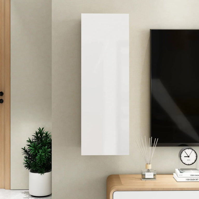 Tv-meubel 30,5x30x90 cm spaanplaat hoogglans wit