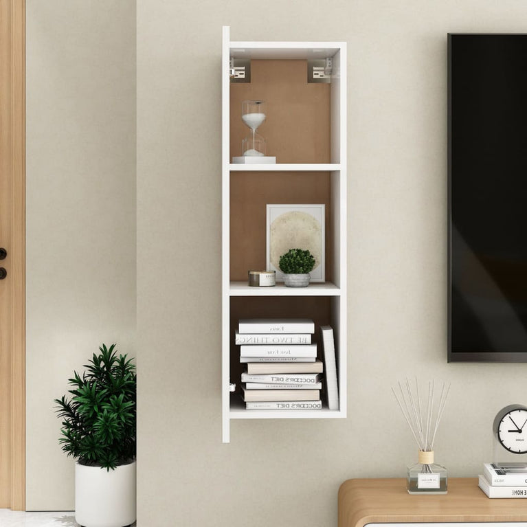 Tv-meubel 30,5x30x90 cm spaanplaat hoogglans wit