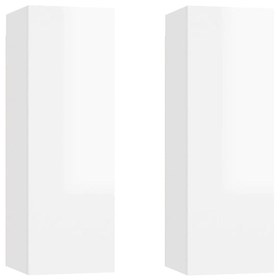 Tv-meubelen 2 st 30,5x30x90 cm spaanplaat hoogglans wit MeubelReus
