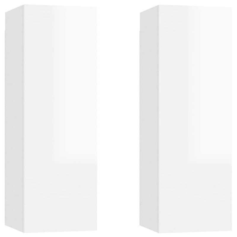 Tv-meubelen 2 st 30,5x30x90 cm spaanplaat hoogglans wit MeubelReus