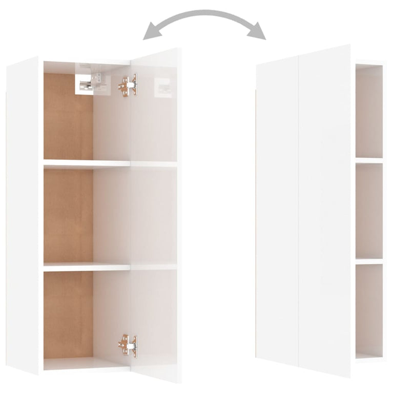 Tv-meubelen 2 st 30,5x30x90 cm spaanplaat hoogglans wit MeubelReus