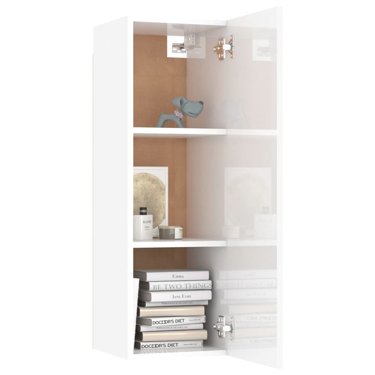 Tv-meubelen 2 st 30,5x30x90 cm spaanplaat hoogglans wit MeubelReus