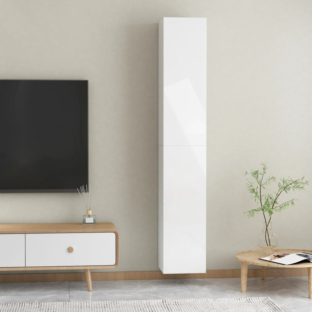 Tv-meubelen 2 st 30,5x30x90 cm spaanplaat hoogglans wit MeubelReus