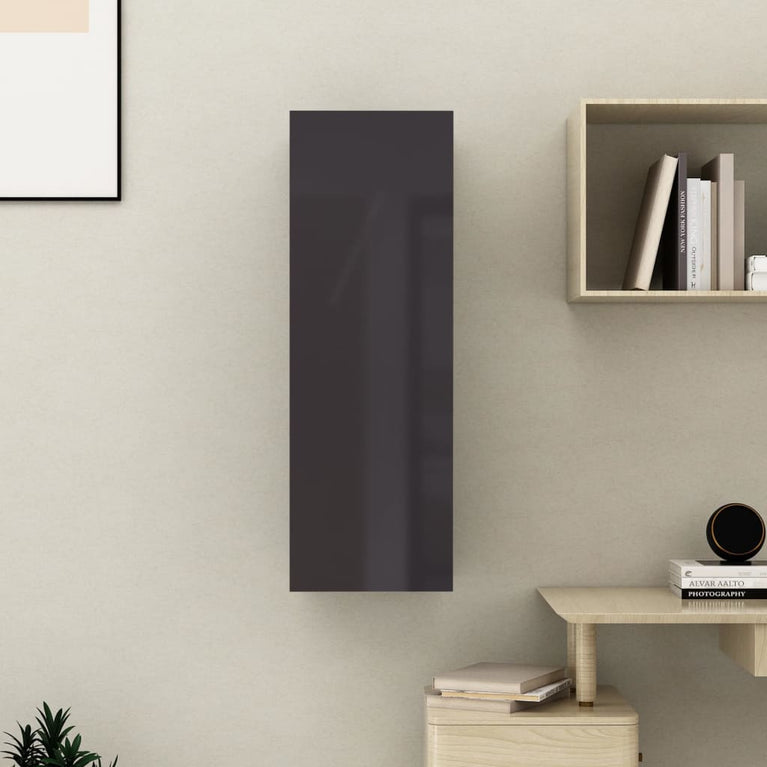 Tv-meubel 30,5x30x90 cm spaanplaat hoogglans grijs MeubelReus