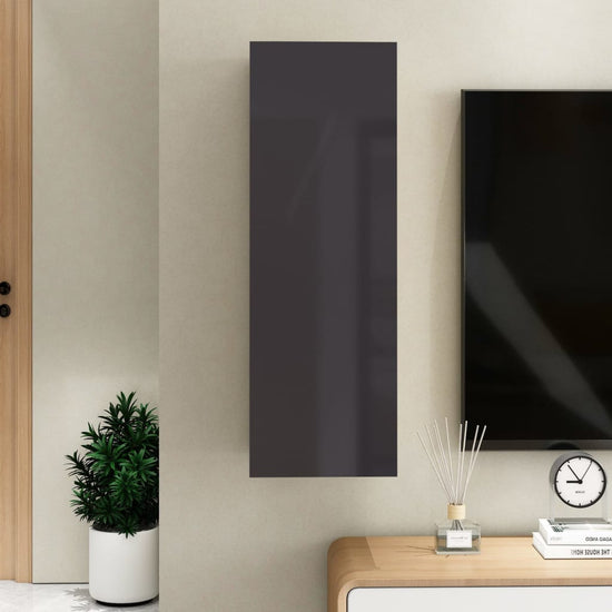 Tv-meubel 30,5x30x90 cm spaanplaat hoogglans grijs MeubelReus