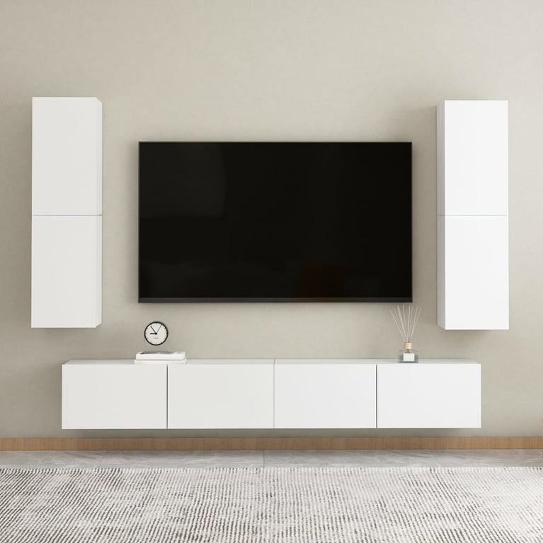 Tv-meubelen 2 st 30,5x30x110 cm spaanplaat wit MeubelReus