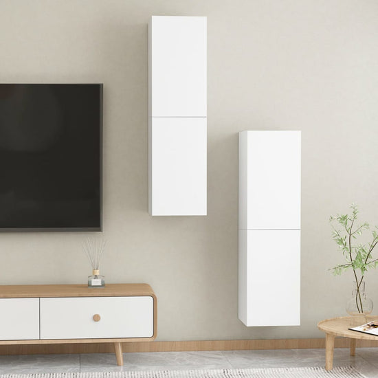 Tv-meubelen 2 st 30,5x30x110 cm spaanplaat wit MeubelReus