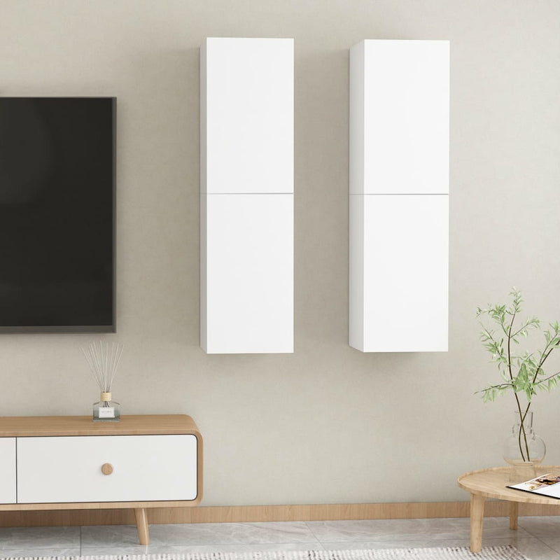 Tv-meubelen 2 st 30,5x30x110 cm spaanplaat wit MeubelReus