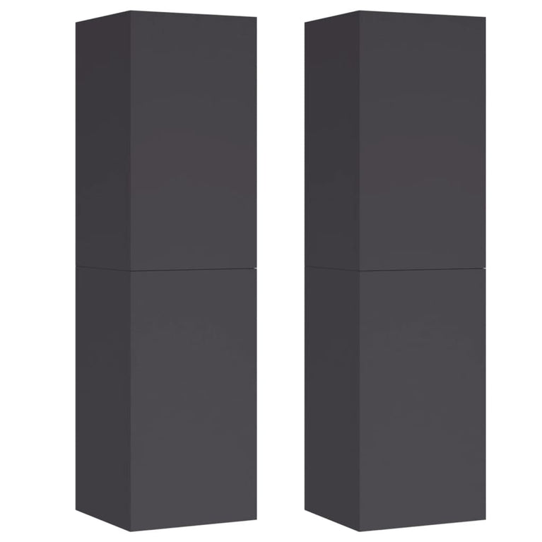 Tv-meubelen 2 st 30,5x30x110 cm spaanplaat grijs