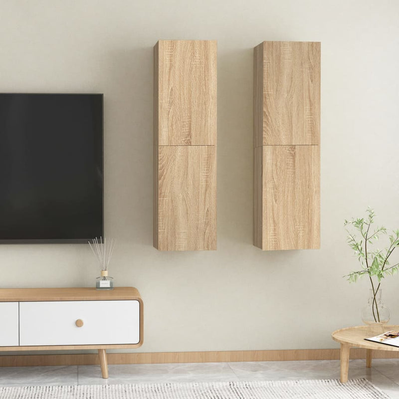 Tv-meubelen 2 st 30,5x30x110cm spaanplaat sonoma eikenkleurig MeubelReus