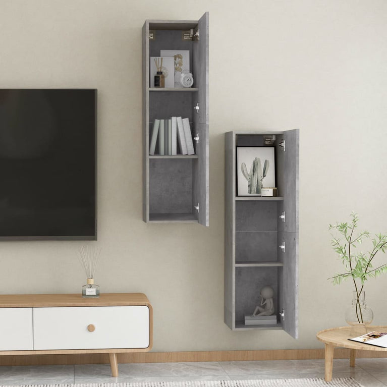 Tv-meubelen 2 st 30,5x30x110 cm spaanplaat betongrijs MeubelReus