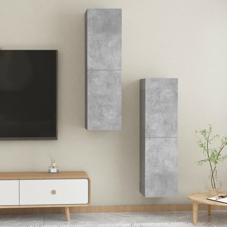 Tv-meubelen 2 st 30,5x30x110 cm spaanplaat betongrijs MeubelReus
