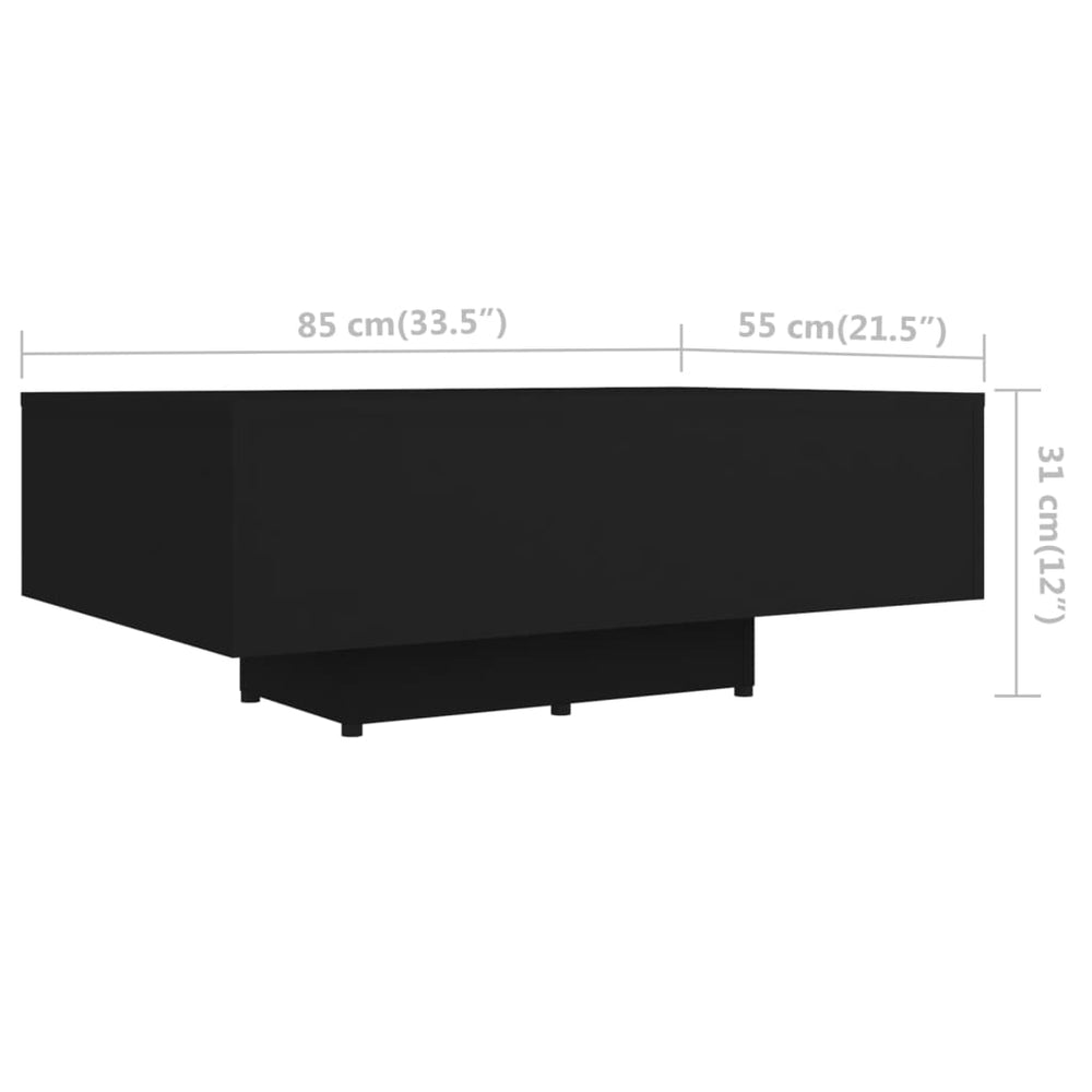 Salontafel 85x55x31 cm spaanplaat zwart MeubelReus