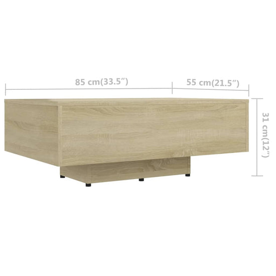 Salontafel 85x55x31 cm spaanplaat sonoma eikenkleurig MeubelReus