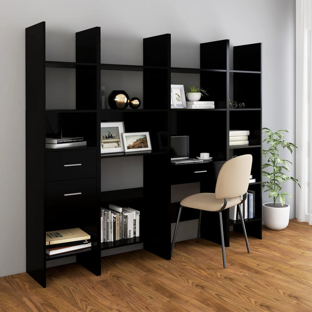 Boekenkast 60x35x180 cm spaanplaat zwart MeubelReus