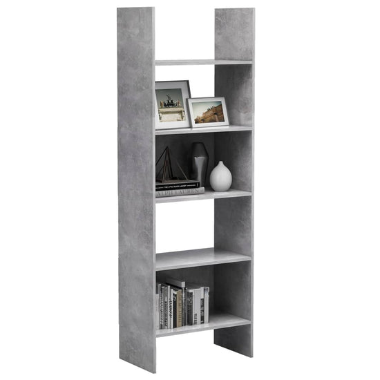 Boekenkast 60x35x180 cm spaanplaat betongrijs MeubelReus