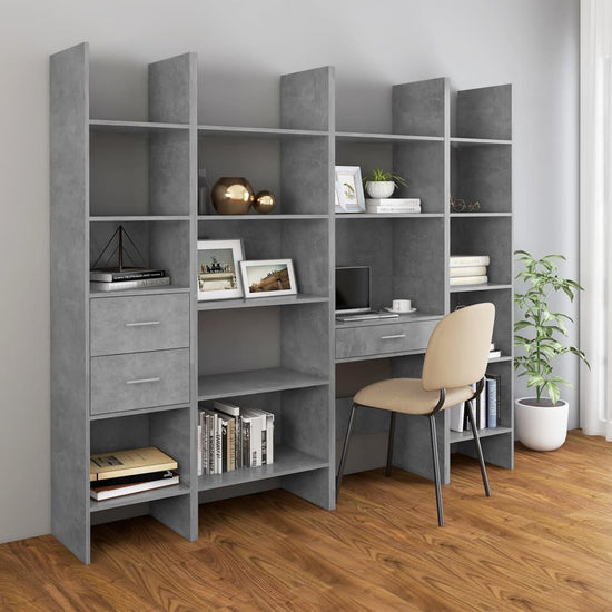 Boekenkast 60x35x180 cm spaanplaat betongrijs MeubelReus