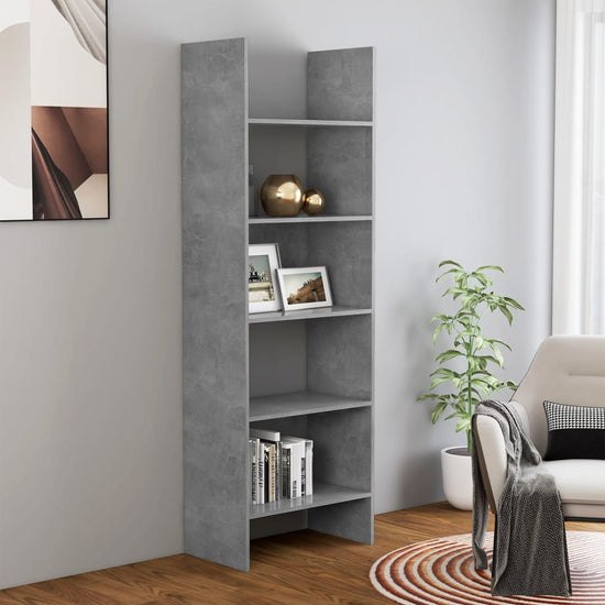 Boekenkast 60x35x180 cm spaanplaat betongrijs MeubelReus
