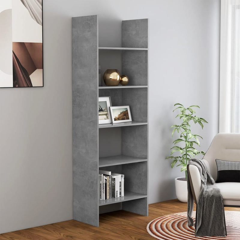 Boekenkast 60x35x180 cm spaanplaat betongrijs MeubelReus