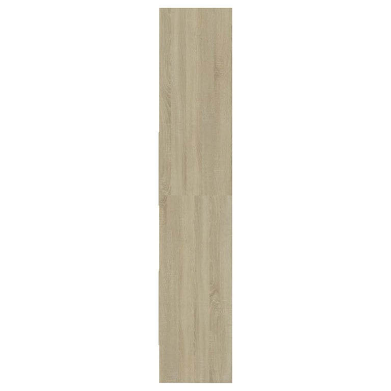 Boekenkast 60x35x180 cm spaanplaat wit en sonoma eikenkleurig