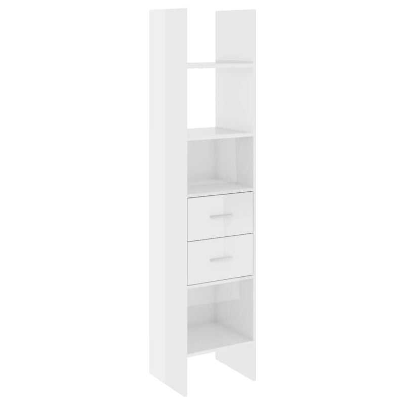 Boekenkast 40x35x180 cm spaanplaat hoogglans wit MeubelReus