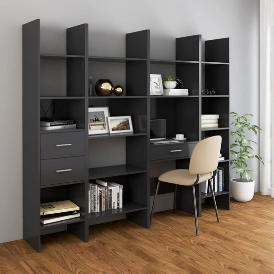 Boekenkast 60x35x180 cm spaanplaat grijs MeubelReus